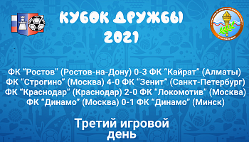 "Кубок дружбы". Результаты третьего игрового дня.